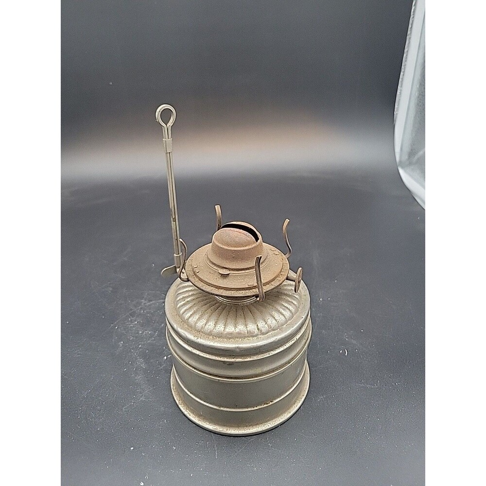 Antique P&A Mfg Co Waterbury Conn CT Kerosene Oil Lamp Silver Color Made In USA